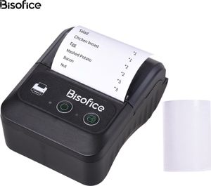 Bisofice Přenosná termální tiskárna Bluetooth 58 mm - Mini POS tiskárna pro Android/iOS/Windows
