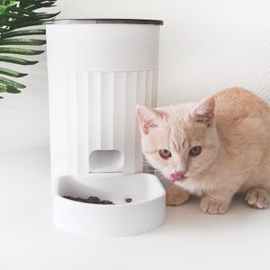 Futterautomat für Katze mit Zeitschaltuhr, automatischer Futterspender 3L, Dual-Stromversorgung