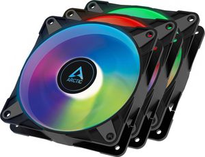 Arctic P12 PWM PST A-RGB 0dB - Value Pack - Ventilátor do skrine - 120 mm - čierny (balenie 3 ks)