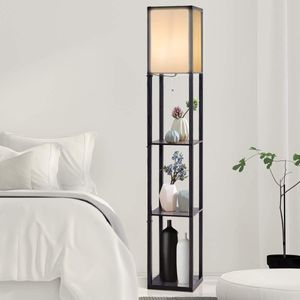 COSTWAY Standleuchte Regal Stehlampe Bodenlampe für Wohn- & Schlafzimmer 160x26x26cm
