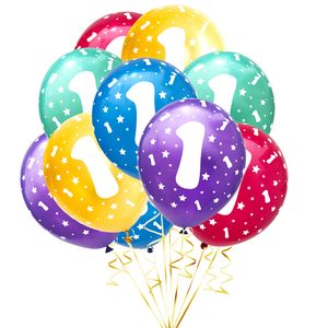 Oblique Unique Luftballon Set Zahl 1 für 1. Geburtstag Kindergeburtstag Party 10 Deko Ballons Geburtstagsdeko bunt