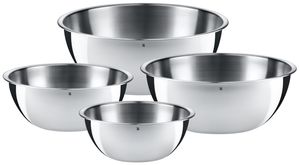 WMF Küchenschüssel-Set 4-teilig Gourmet, Schüssel-Set, Rund, Edelstahl, Edelstahl