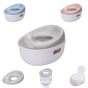 Kikkaboo Töpfchen 3 in 1 Trio, Toilettensitz, Tritthocker, rutschfeste Basis grau