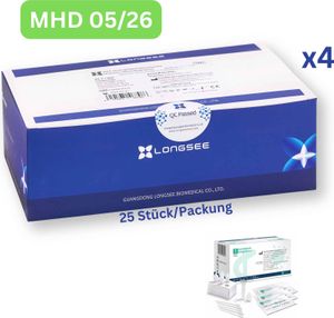 Longsee SARS-CoV-2 3 v 1 antigenní rychlý autotest (laický test) 100 ks BBD 05/26| 4x 25-pack | ID: 2099 |  parahealth testy (5 ks, BBD 12/25)