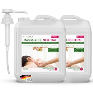 Kitama Massageöl Neutral (ohne Duft) 20-Liter (2 x 10-L) + Kanisterpumpe DIN 45