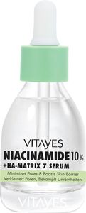 Vitayes b!right 10% Niacinamide & Hyaluronsäure Serum - Porenverfeinerung, Stärkung der Hautbarriere, Feuchtigkeitsspendend, Anti-Aging