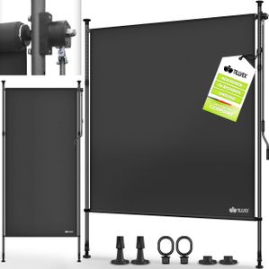 tillvex® Klemmmarkise Senkrechtmarkise 150x310cm Anthrazit mit Handkurbel ohne Bohren | Sichtschutz Ausziehbar & Blickdicht | Vertikalmarkise Balkon Terrasse Garten | Sichtschutzrollo Wetterfest tillvex® Klemmmarkise Senkrechtmarkise 150x310cm Anthrazit mit Handkurbel ohne Bohren | Sichtschutz Ausziehbar & Blickdicht | Vertikalmarkise Balkon Terrasse Garten | Sichtschutzrollo Wetterfest