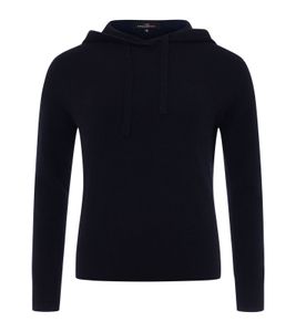 KKS STUDIOS Kurz Hoody Damen Kapuzen-Pullover aus 100% Kaschmir Sweater 7079 Schwarz, Größe:M