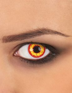 Kontaktlinsen Ork 1 Woche, Halloween Zombie Vampir, Gelb-Rot