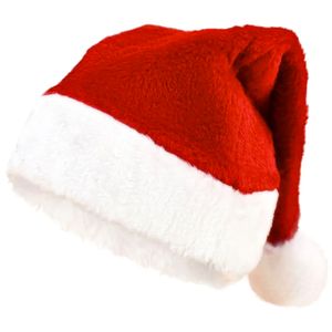 Weihnachtsmannmütze mit Bommel Nikolausmütze für Tee Erwachsene Plüsche Weihnachtsmann Verkleidung 22556