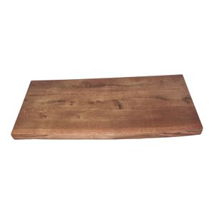 Waschtisch Platte 50 cm Holzplatte massiv Holz Aufsatzbecken Naturkante Teak Waschbeckenplatte Neu