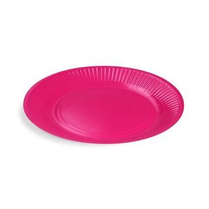 40x BIONATURE Pappteller Partyteller FSC Mix rund Ø23cm fettdicht fuchsia