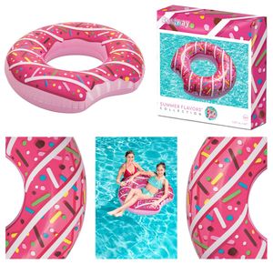 Bestway 36118 - Schwimmring Donut 94 cm - XXL Schwimmreifen Luftmatratze Meer Pool - Pink