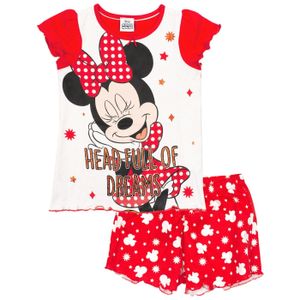 Minnie Mouse - "Head Full Of Dreams" Schlafanzug mit Shorts für Mädchen NS5680 (98) (Rot/Weiß)