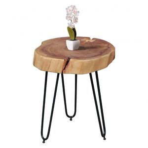 Wohnling Massivholz Akazie Beistelltisch BAGLI 30 x 30 cm Wohnzimmertisch Massiv
