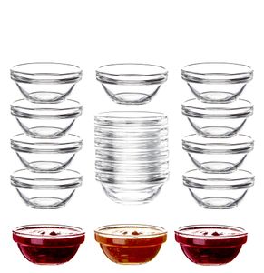 18x Luminarc Dipschalen aus Glas - Für Dip, Marmelade, Konfitüre - Stapelbar - Mini-Soßenschalen