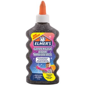 Elmer’s Bastel-Glitzerkleber | schwarz | 177 ml | auswaschbar | ideal zur Herstellung von Schleim | 1 Stück
