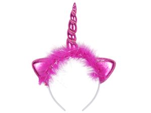 Einhorn Haarreifen elastischer Haarschmuck ca 12 cm , Variante wählen :pink