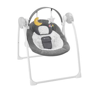 Badabulle Babyschaukel Moonlight - elektrische Babywippe mit 3 Schaukelgeschwindigkeiten, Timer und 8 Melodien - B012304