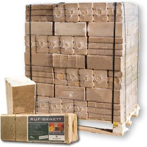 holz4home® RUF - Holzbriketts Mischholz 960 kg Pakete pro Palette I 96 Pakete I Brennholz als Briketts geeignet für Kamin und Ofen I Anzünder