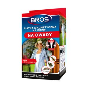 Bros Siatka magnetyczna na drzwi na owady Biała 160x220