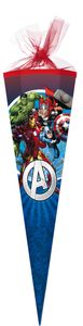 Nestler Schultüte 85 cm 6-eckig Tüll/Textilborte Marvel Avengers