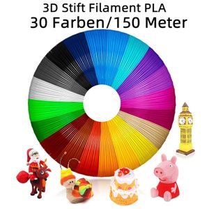 3D Stift Filament PLA,30 Farben ,Jede Farbe 5meter,Insgesamt 150meter,1,75mm, 3D Stift Nachfüller zufällig , 3D Pen PLA Filament,30 zufällige Farben