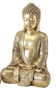 Buddha Deko Figur gold, Kunstharz Höhe 39 cm