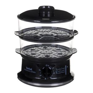 Tefal VC140135 2Korb(e) Freistehender Dampfgarer 900W Schwarz - Dampfgarer (2Korb(e), Schwarz, Freistehend, Schwenkbar, Mechanisch, 900 W)