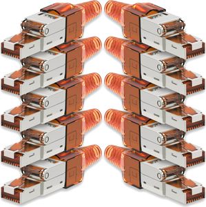 10x Netzwerkstecker CAT 7 Werkzeuglos RJ45 Netzwerk Metall Stecker Verlegekabel