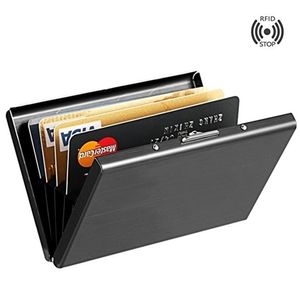 Edelstahl Business ID Kreditkartenetui RFID Blocking Schutzhülle Box Schwarz