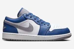 Nike Air Jordan 1 Low - true blue/cement grey-white, Größe:45