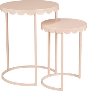 Mica Decorations Lara Beistelltisch - 2er-Set - H51 x Ø40 cm - Metall - Hellrosa