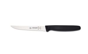 Giesser Messer Steakmesser Tomatenmesser Küchenmesser mit 3 mm Wellenschliff Klingenlänge 11 cm Kunststoff Griff schwarz