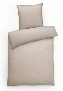 Interlock Jersey Bettwäsche 135x200 Kiesel Braun Uni Bettwäsche einfarbig Bettbezug 135 x 200