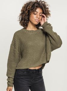 Urban Classics Damen Pullover Ladies Wide Oversize Sweater Olive-XL