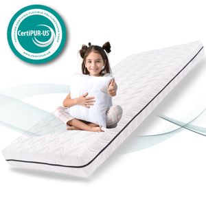 Alavya Home® Kindermatratze 80 x 160 cm COZY Optional mit Bettlaken Kaltschaummatratze 160x80 Weiß - ohne Spannbettlaken