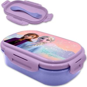 Disney Die Eiskönigin Anna Elsa 2 tlg Kinder Set Brotdose plus Göffel – Lila