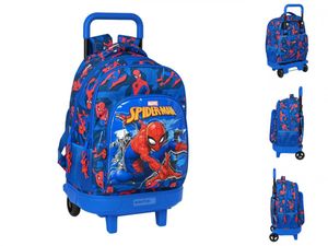 Spiderman Schulrucksack mit Rädern Great power Rot Blau 33 x 45 x 22 cm