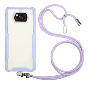 König Design Hülle kompatibel mit Xiaomi Poco X3 Kunststoff Handykette Cover - Case Handyhülle Violett