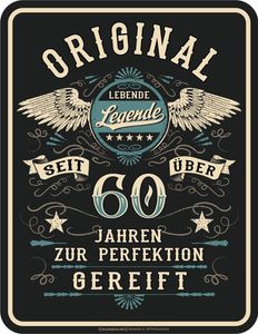 60 Jahre - Legende - hochwertig bedrucktes Blechschild - Größe 17x22 cm