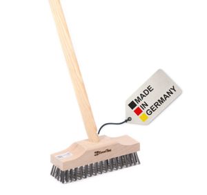 BawiTec Spezial Stahldrahtschrubber Stahlschrubber Drahtbesen Stiel 140cm Schrubber