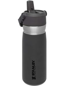 Stanley IceFlow Flip Straw Water Bottle 0.65l, Charcoal, Vakuumisolierung, Einhandbedienung