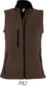 SOLS Dámská třívrstvá softshellová vesta 46801 Brown Dark Chocolate L