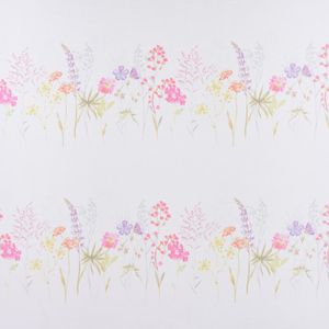 Gardinenstoff Batistoptik Leinenoptik halb-transparent Frühlingsblumen 140cm Breite