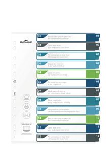 DURABLE Register A4+ 12-tlg. 1-12, 679627 mehrfarbig