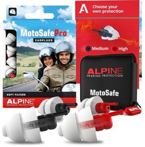 Alpine MotoSafe Pro – Motorrad-Ohrstöpsel – Gehörschutz Race und Tour – Weiß – 2 Sets
