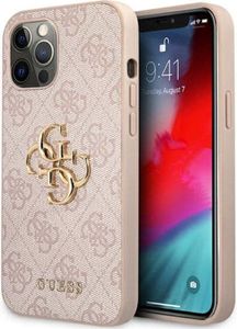 Guess Guhcp12M4Gmgpi Iphone 12/12 Pro 6.1 Růžové/Růžové Pevné Pouzdro 4G Velké Kovové Logo