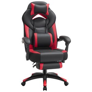SONGMICS Gaming-Stuhl, Bürostuhl, höhenverstellbar, Rot
