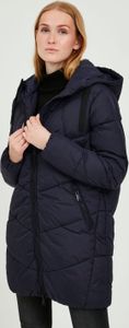 b.young BYBOMINA Damen Steppmantel Wintermantel Winterjacke Kontrastkordeln Lang mit Reißverschlusstaschen
